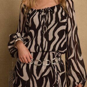 12th Tribe Gina Zebra Mini Dress Size XSXS